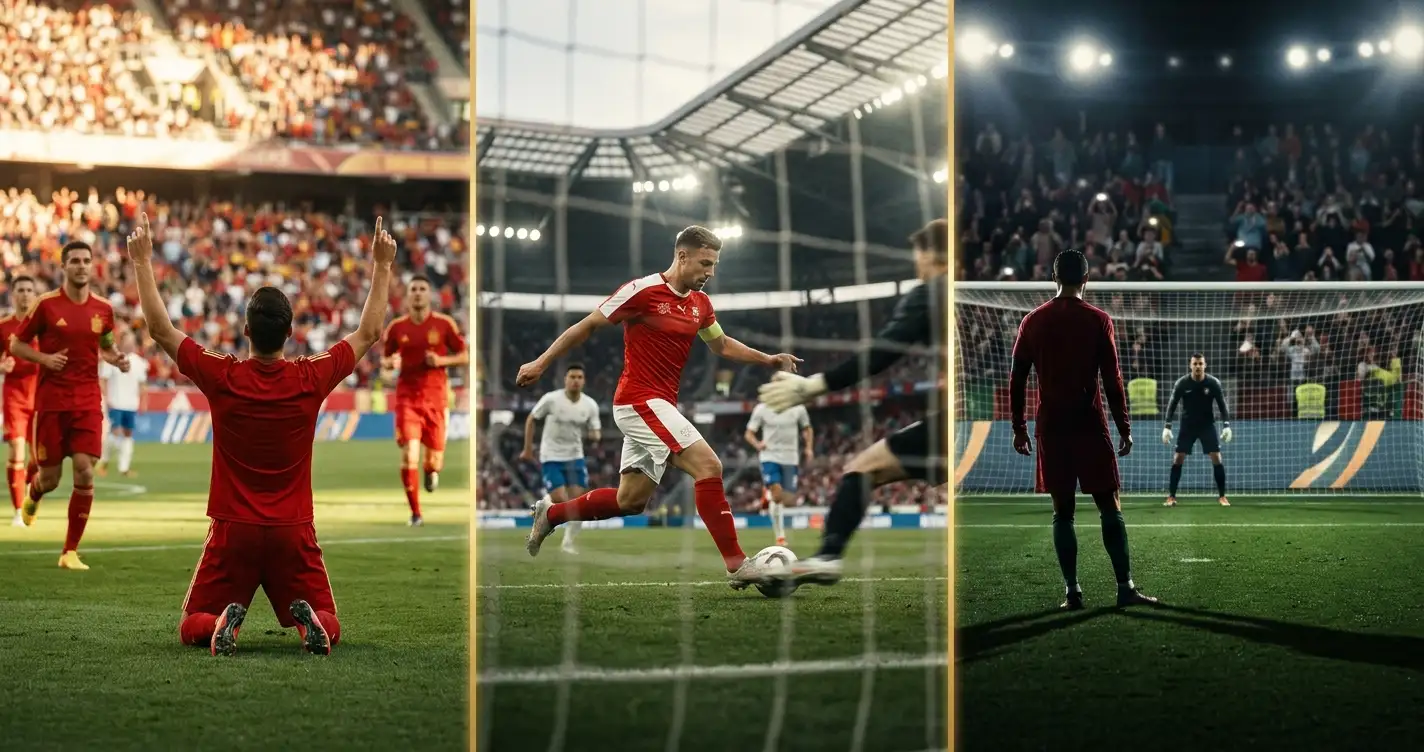 Übersicht der drei Sechzehntelfinal-Ergebnisse vom 2. Juli 2026 bei der WM mit Ronaldo, Ramos und Oyarzabal